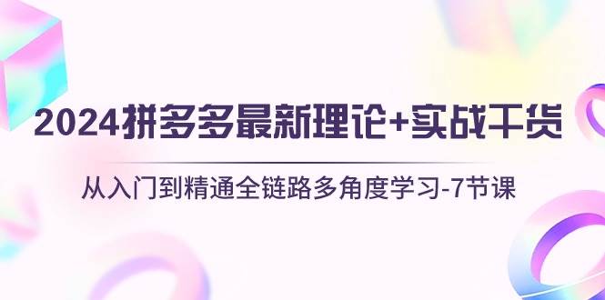 2024拼多多 最新理论+实战干货，从入门到精通全链路多角度学习-7节课燚龙网创-网创项目资源站-副业项目-创业项目-网赚项目燚龙网创