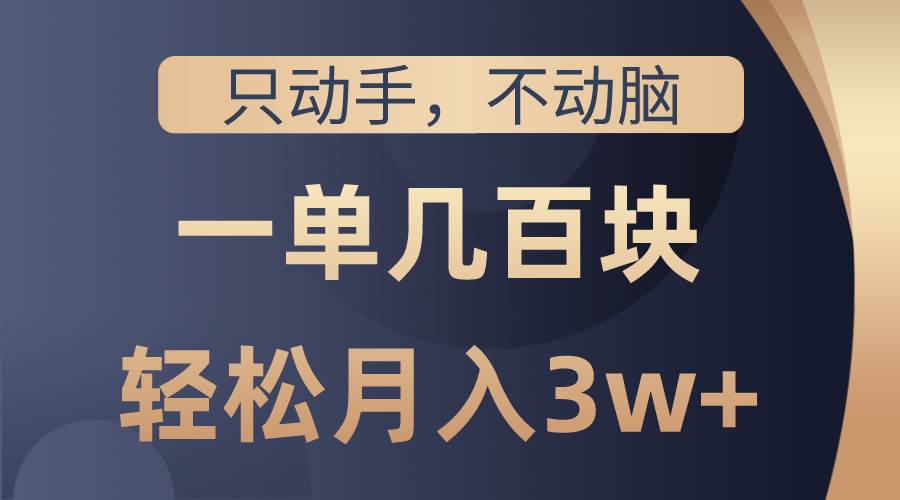 只动手不动脑，一单几百块，轻松月入3w+，看完就能直接操作，详细教程燚龙网创-网创项目资源站-副业项目-创业项目-网赚项目燚龙网创