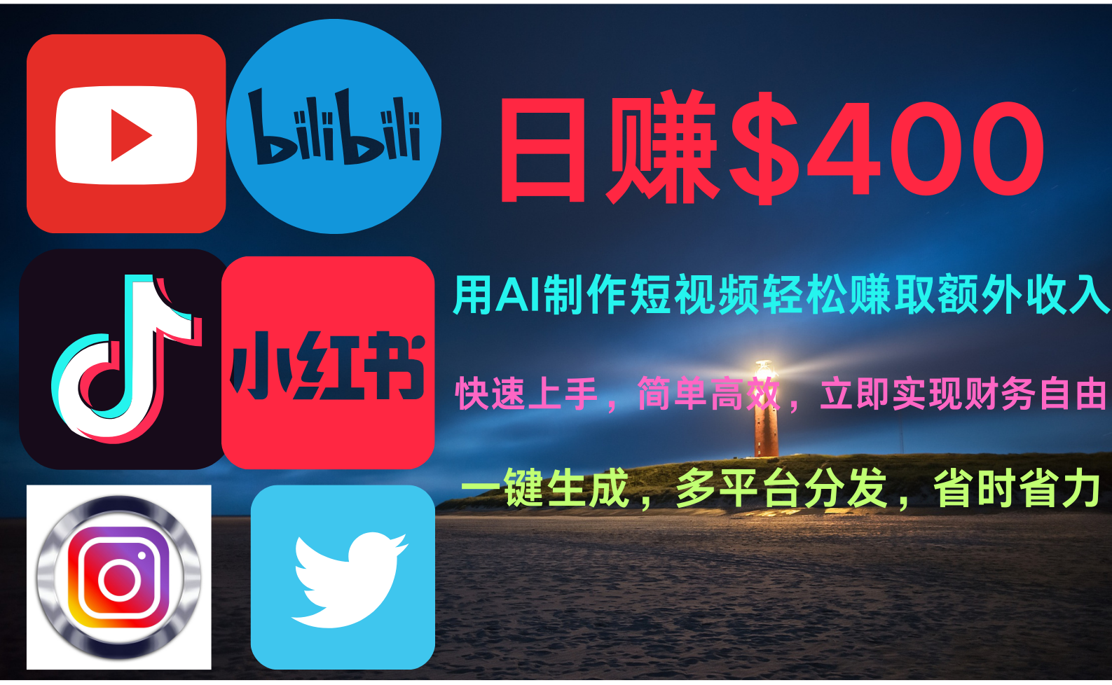 玩转全网视频平台，创造视频就能轻松赚取每天400美金燚龙网创-网创项目资源站-副业项目-创业项目-网赚项目燚龙网创