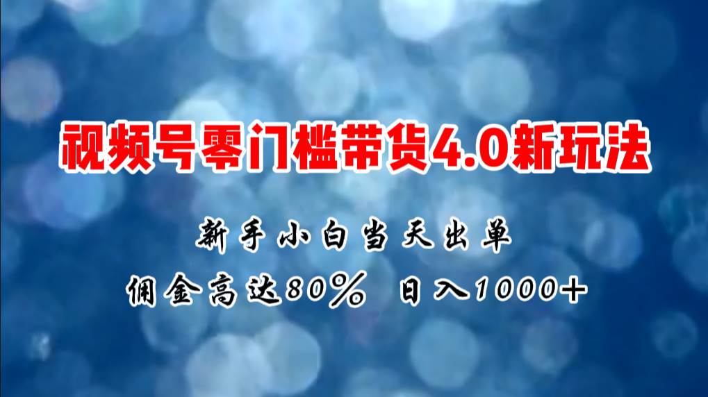 微信视频号零门槛带货4.0新玩法，新手小白当天见收益，日入1000+燚龙网创-网创项目资源站-副业项目-创业项目-网赚项目燚龙网创