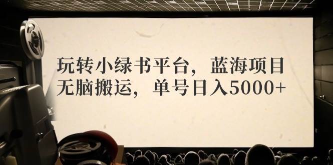 玩转小绿书平台，蓝海项目，无脑搬运，单号日入5000+燚龙网创-网创项目资源站-副业项目-创业项目-网赚项目燚龙网创