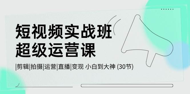 短视频实战班-超级运营课，|剪辑|拍摄|运营|直播|变现 小白到大神 (30节)燚龙网创-网创项目资源站-副业项目-创业项目-网赚项目燚龙网创