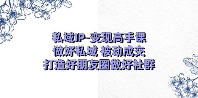 私域IP-变现高手课：做好私域 被动成交，打造好朋友圈做好社群（18节）燚龙网创-网创项目资源站-副业项目-创业项目-网赚项目燚龙网创