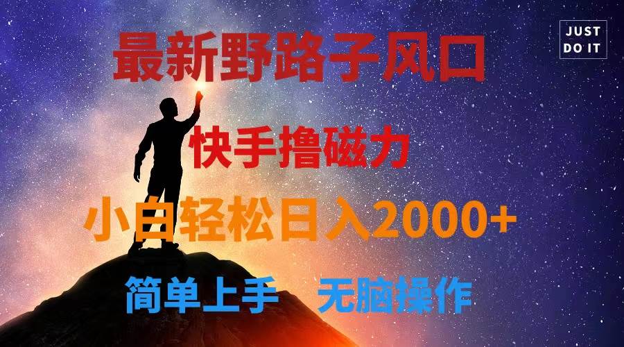 最新风口！快手撸磁力，野路子，小白无脑操作日入2000+燚龙网创-网创项目资源站-副业项目-创业项目-网赚项目燚龙网创