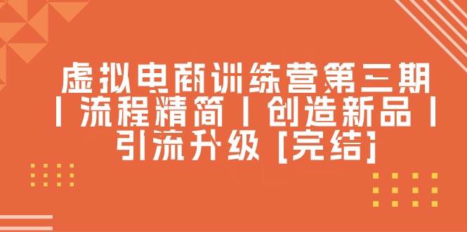 虚拟电商训练营第三期丨流程精简丨创造新品丨引流升级 [完结]燚龙网创-网创项目资源站-副业项目-创业项目-网赚项目燚龙网创