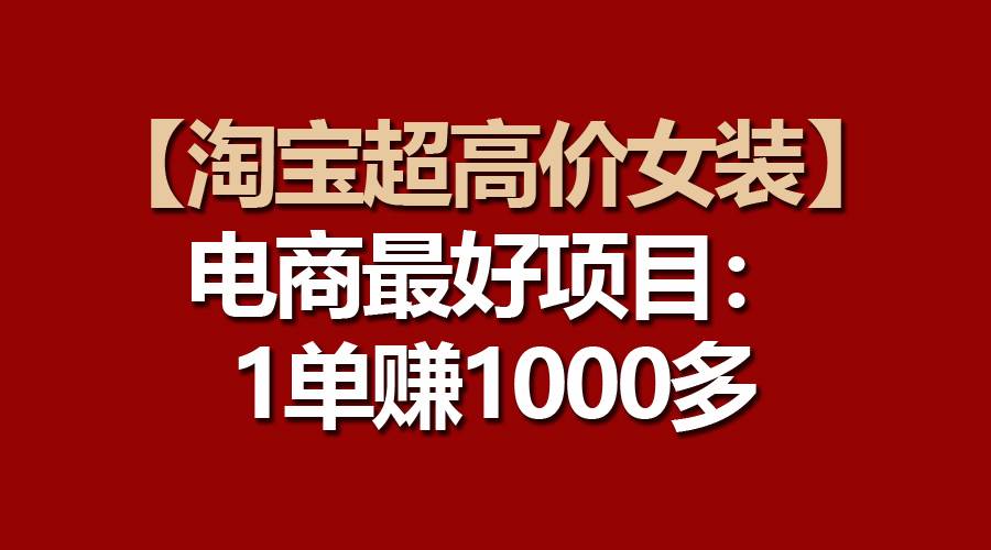 【淘宝超高价女装】电商最好项目：一单赚1000多燚龙网创-网创项目资源站-副业项目-创业项目-网赚项目燚龙网创