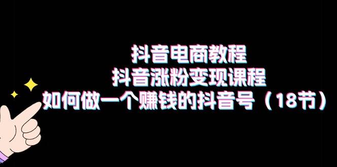 抖音电商教程：抖音涨粉变现课程：如何做一个赚钱的抖音号（18节）燚龙网创-网创项目资源站-副业项目-创业项目-网赚项目燚龙网创