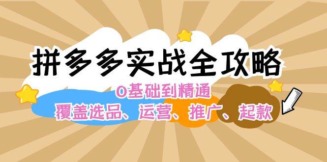 拼多多实战全攻略：0基础到精通，覆盖选品、运营、推广、起款燚龙网创-网创项目资源站-副业项目-创业项目-网赚项目燚龙网创
