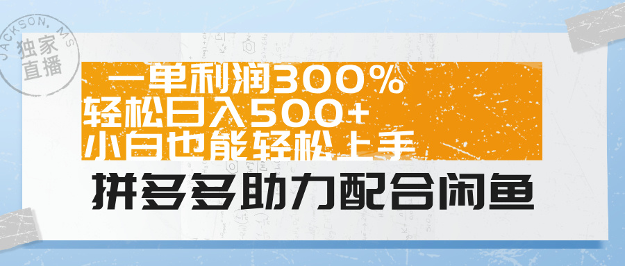拼多多助力配合闲鱼 一单利润300% 轻松日入500+ 小白也能轻松上手！燚龙网创-网创项目资源站-副业项目-创业项目-网赚项目燚龙网创