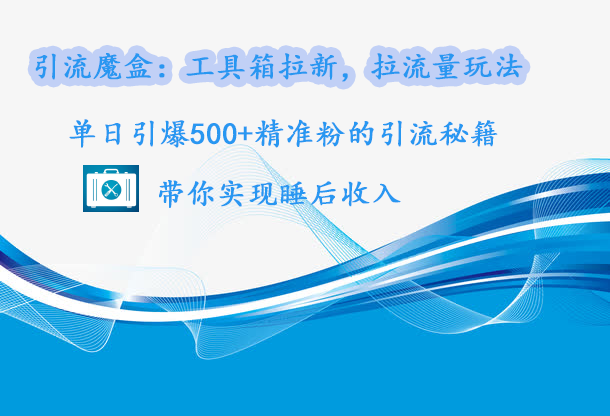 引流魔盒：工具箱拉新，拉流量玩法，单日引爆500+精准粉的引流秘籍，带你实现睡后收入燚龙网创-网创项目资源站-副业项目-创业项目-网赚项目燚龙网创