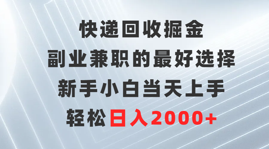 快递回收掘金，长期稳定的副业，新手小白当天上手，轻松日入500+燚龙网创-网创项目资源站-副业项目-创业项目-网赚项目燚龙网创