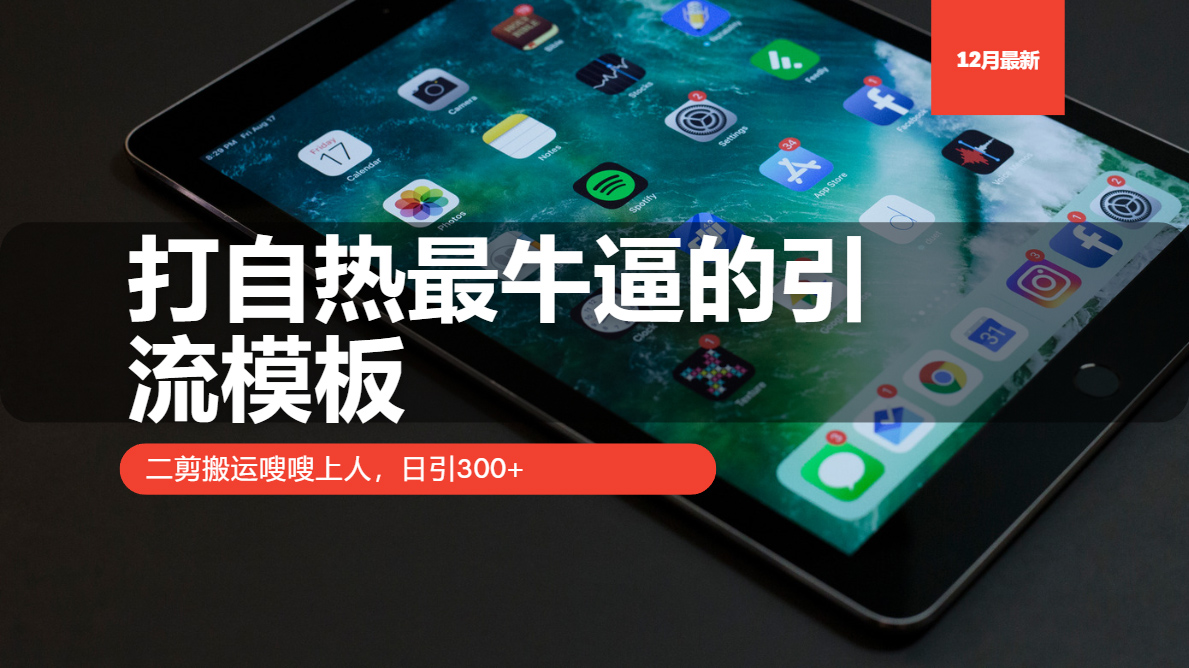 打自热最牛逼的引流模板，日引300+，二剪搬运嗖嗖上人燚龙网创-网创项目资源站-副业项目-创业项目-网赚项目燚龙网创