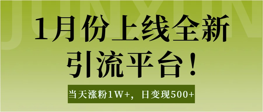 1月上线全新引流平台，当天涨粉1W+，日变现500+工具无脑涨粉，解放双手操作简单燚龙网创-网创项目资源站-副业项目-创业项目-网赚项目燚龙网创