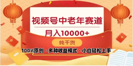 2025视频号独家玩法，老年养生赛道，无脑搬运爆款视频，日入2000+燚龙网创-网创项目资源站-副业项目-创业项目-网赚项目燚龙网创