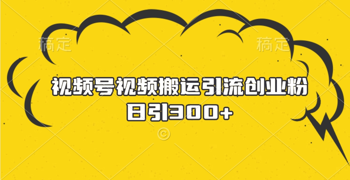 视频号视频搬运引流创业粉，日引300+燚龙网创-网创项目资源站-副业项目-创业项目-网赚项目燚龙网创