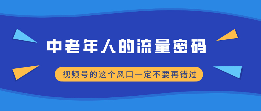 中老年人的流量密码，视频号的这个风口一定不要再错过，小白轻松月入过万燚龙网创-网创项目资源站-副业项目-创业项目-网赚项目燚龙网创
