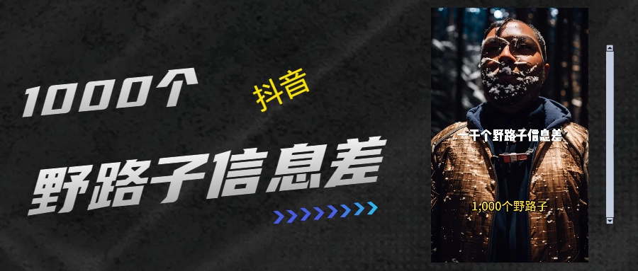 抖音一千个野路子信息差最新玩法教程引流＋变现的玩法具体拆解燚龙网创-网创项目资源站-副业项目-创业项目-网赚项目燚龙网创