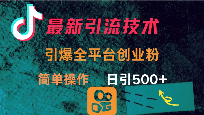 最新引流方法，引爆全平台创业粉操作简单，日引300＋燚龙网创-网创项目资源站-副业项目-创业项目-网赚项目燚龙网创