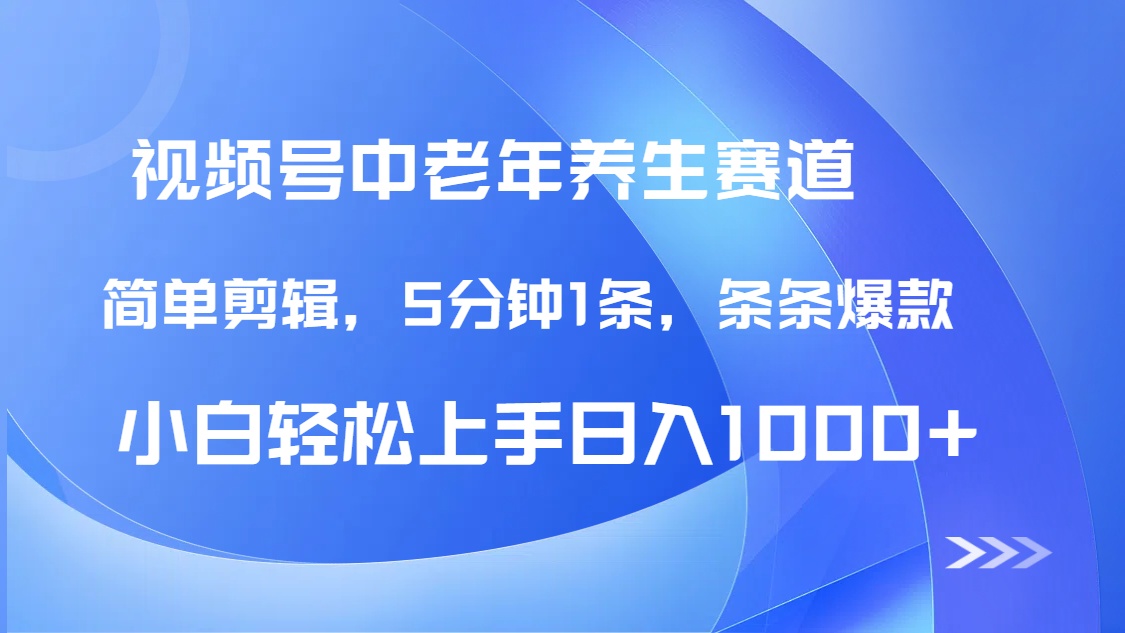 DeepSeek+既梦做视频号中老年养生赛道，条条爆款5分钟1条，轻松日入1000+燚龙网创-网创项目资源站-副业项目-创业项目-网赚项目燚龙网创
