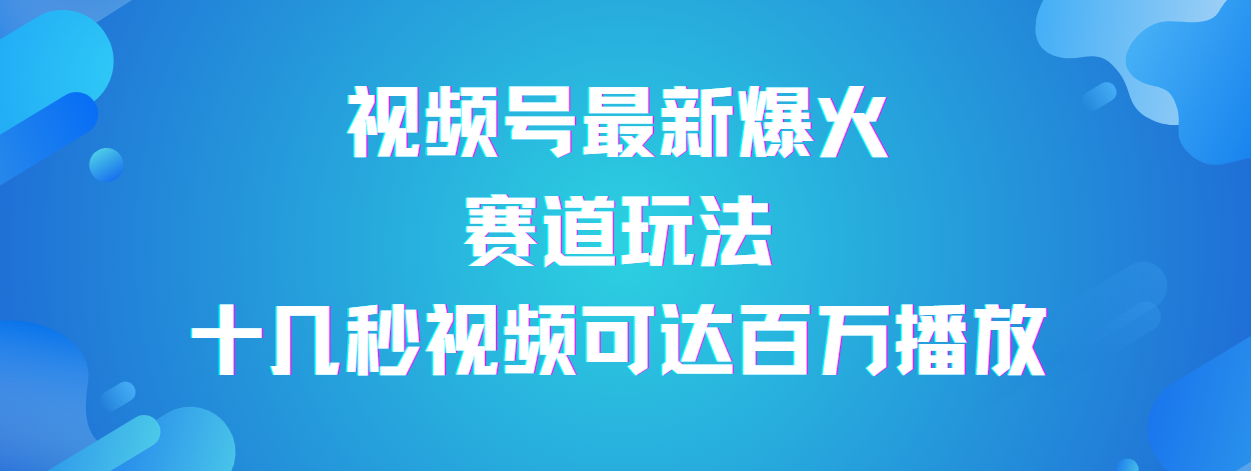 视频号最新爆火赛道玩法，流量巨大，视频制作简单，轻松月入数万燚龙网创-网创项目资源站-副业项目-创业项目-网赚项目燚龙网创