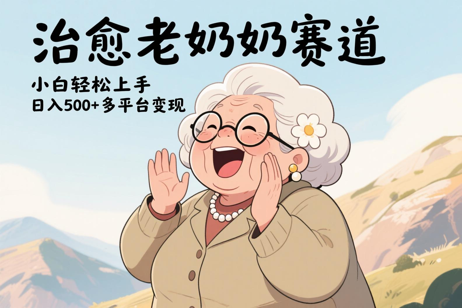视频号治愈老奶奶赛道，小白轻松上手，日入500+多平台变现燚龙网创-网创项目资源站-副业项目-创业项目-网赚项目燚龙网创