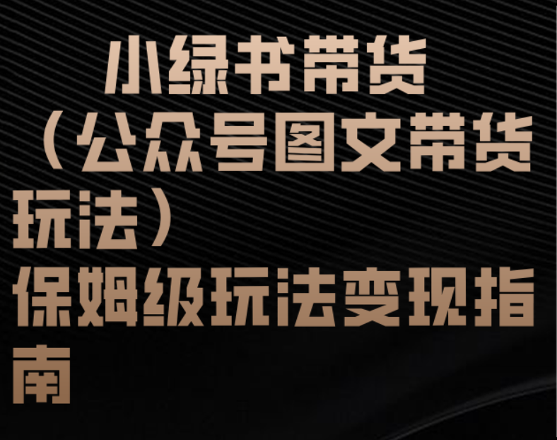 小绿书带货（公众号图文带货玩法）保姆级玩法变现指南燚龙网创-网创项目资源站-副业项目-创业项目-网赚项目燚龙网创