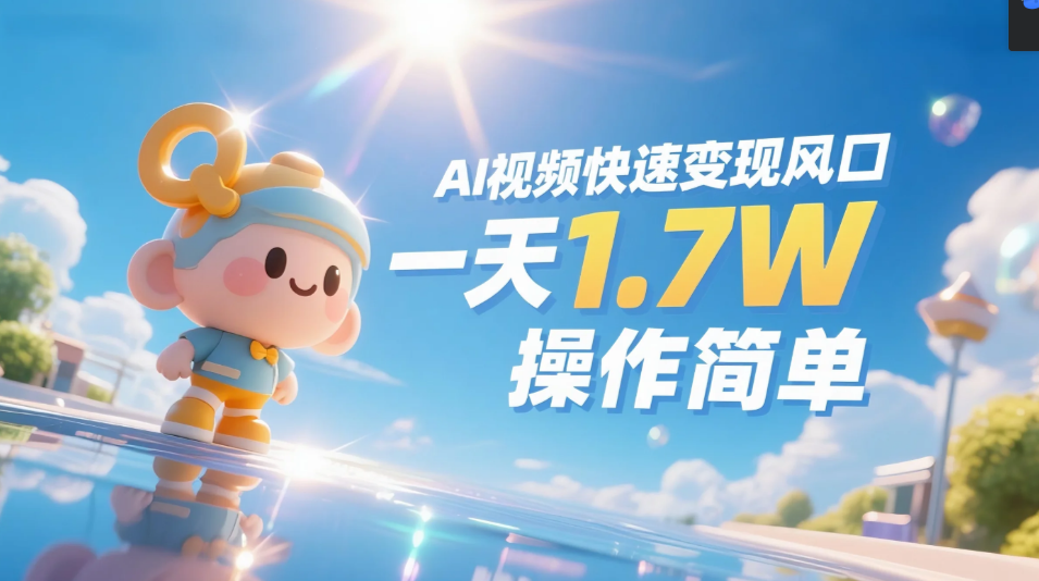 《Ai视频变现风口，一天1.7W，收入无上限，操作简单》燚龙网创-网创项目资源站-副业项目-创业项目-网赚项目燚龙网创