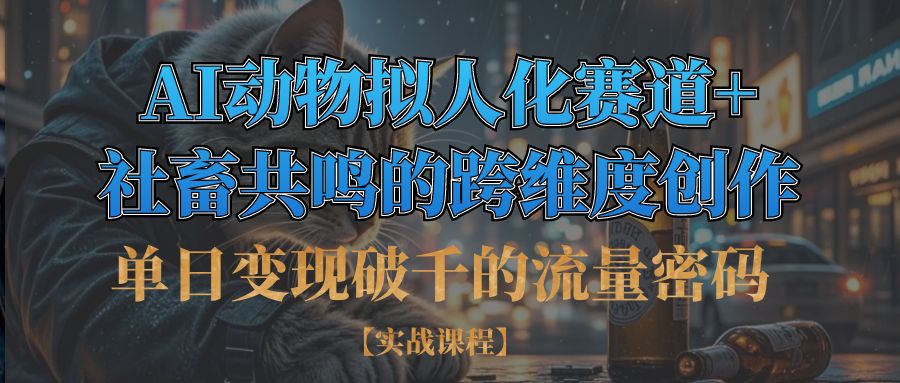 单日变现破千的流量密码,AI动物拟人化赛道+社畜共鸣的跨维度创作燚龙网创-网创项目资源站-副业项目-创业项目-网赚项目燚龙网创