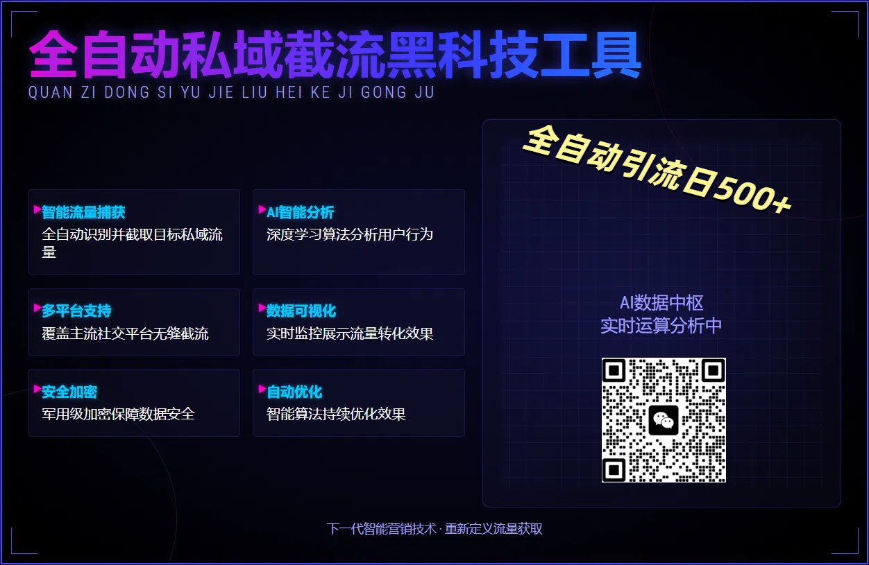 全自动私域截流黑科技工具——全自动引流日500+燚龙网创-网创项目资源站-副业项目-创业项目-网赚项目燚龙网创