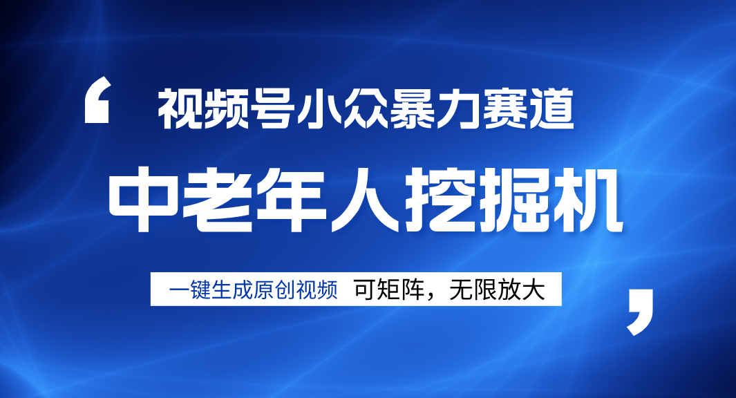 视频号新手逆袭密码！超小众暴力赛道，中老年人深信不疑，原创通过率拉满燚龙网创-网创项目资源站-副业项目-创业项目-网赚项目燚龙网创