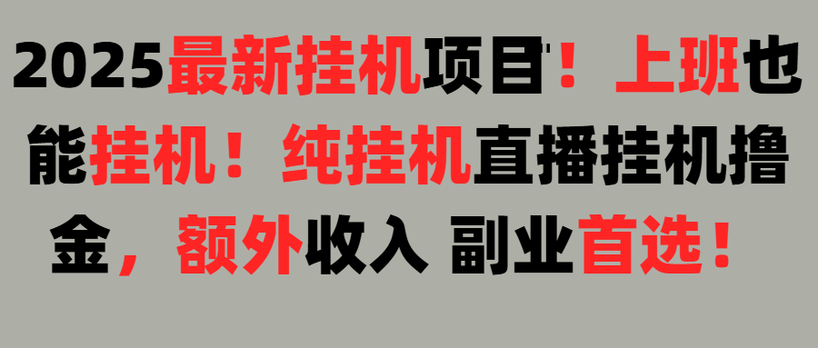 2025上班也能挂机！24小时！纯挂机直播挂机撸金！燚龙网创-网创项目资源站-副业项目-创业项目-网赚项目燚龙网创
